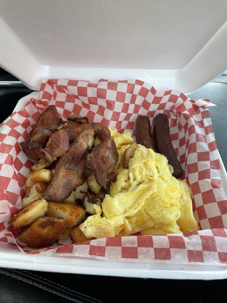 Breakfast to go in a takeout container